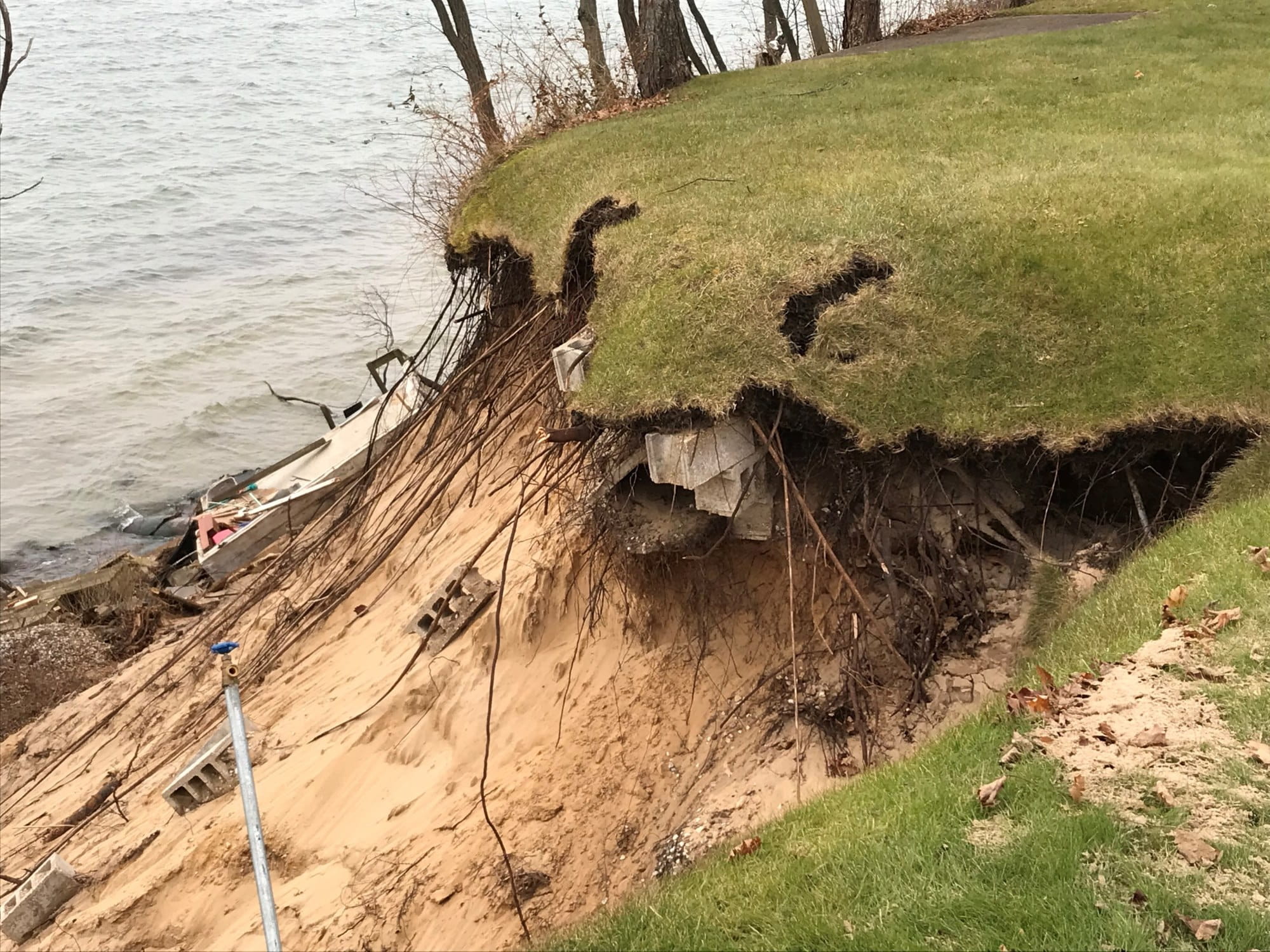 A failing bluff on Lake Michigan in Muskegon County
