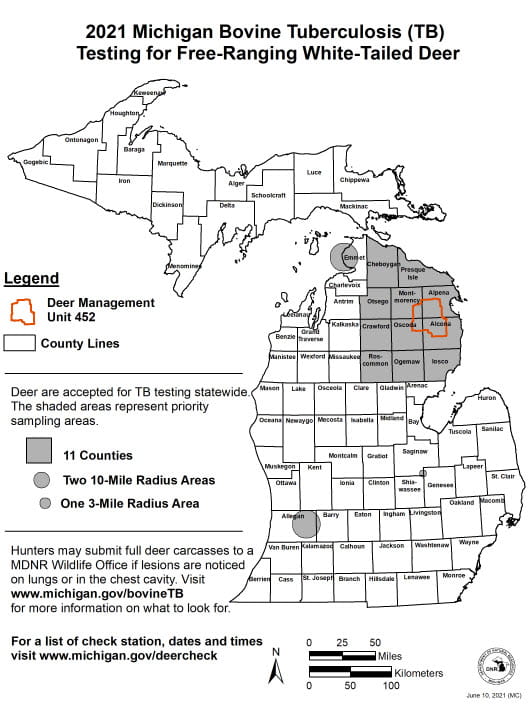 complex map of t-b surveillance plan. For assistance call 517-284-9453