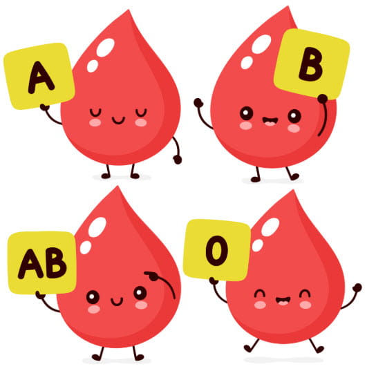 Illustrated image of blood typing card 