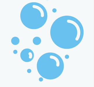 Illustration showing many blue bubbles