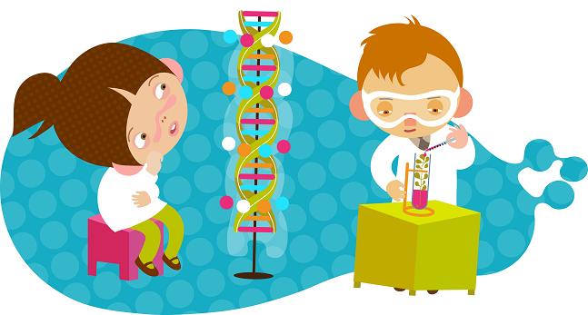 Illustration young kids in science