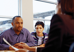 Couple with financial advisor