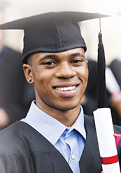 Young man graduating