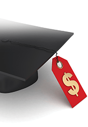 Graduation cap with price tag