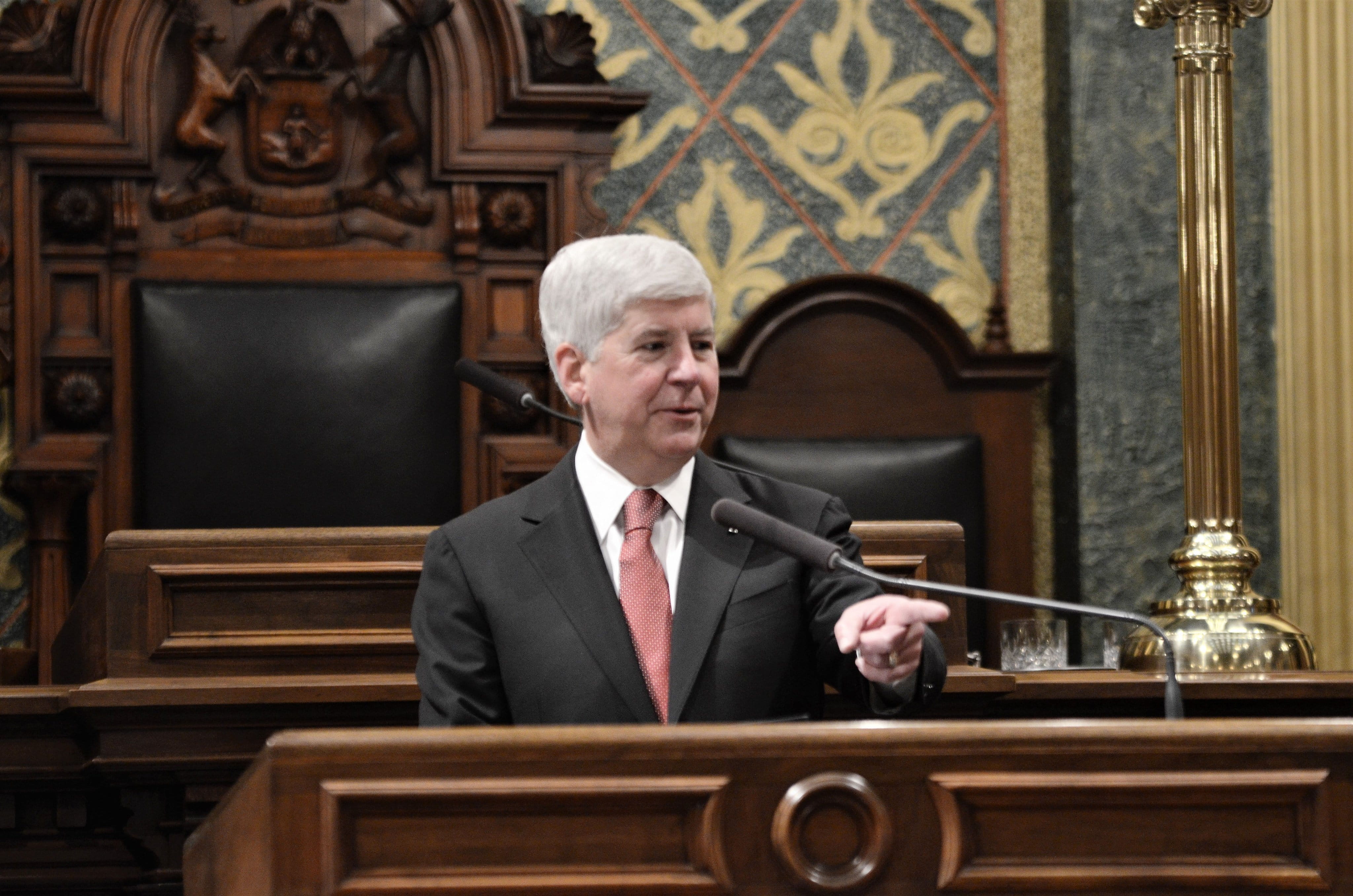 Gov. Snyder giving the 2017 State of the State Address.