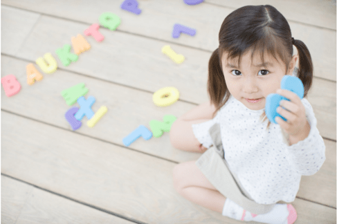 Child with letters