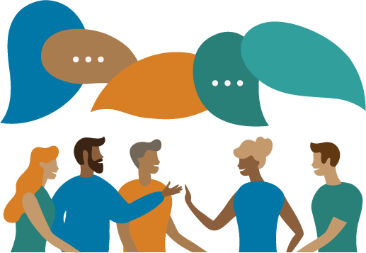 A diverse group of people having a discussion