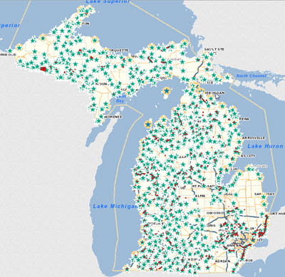 Michigan Inland Lake Depth Charts - U S Lake Maps