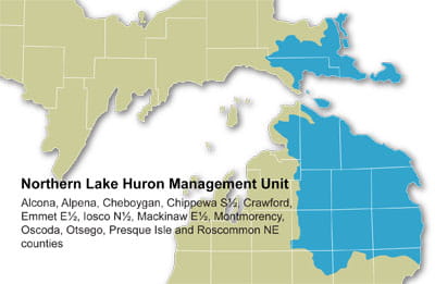 Northern Lake Huron Management Unit map
