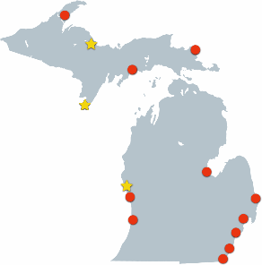 map of Michigan's Areas of Concern