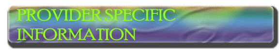 Provider Specific Information