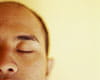 Man with eyes closed