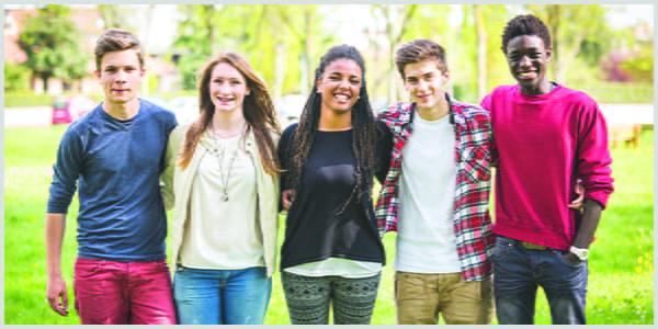 Group of foster children & youths smiling
