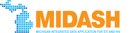 Michigan Integrated Data Application for STI and HIV (MIDASH) Logo Michigan Integrated Data Application for STI and HIV (MIDASH) Logo
