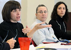 three commission members at meeting