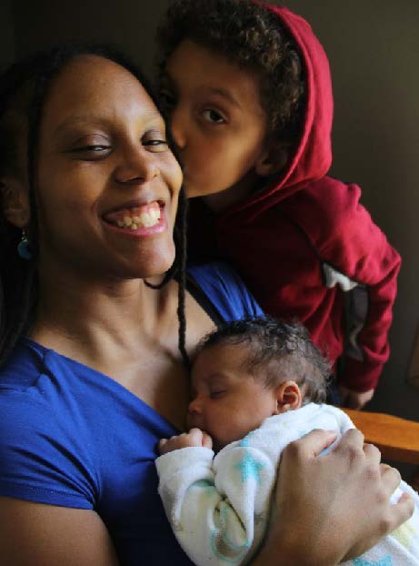 mom and children