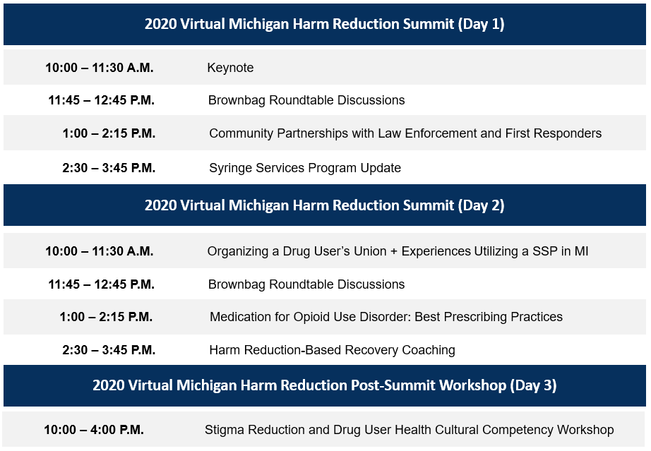 MDHHS Michigan Harm Reduction Summit