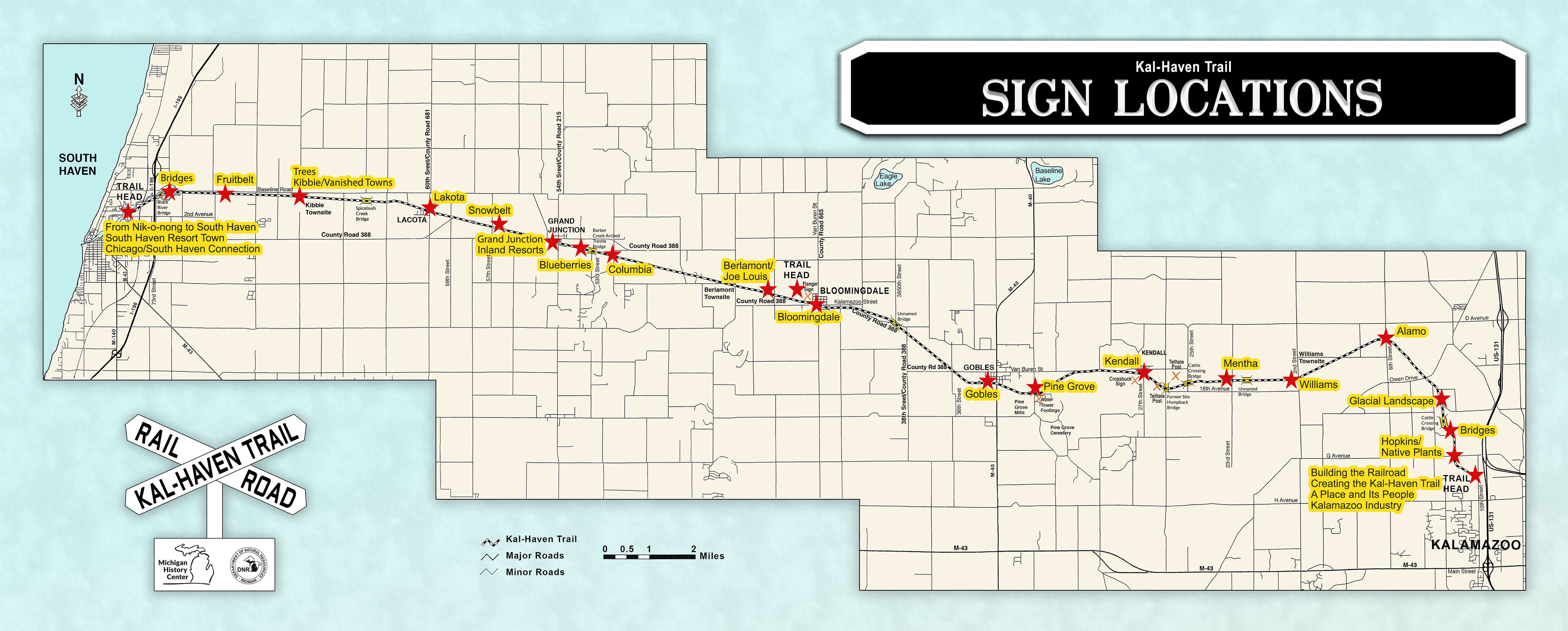 Kal Haven Trail Map | Time Zones Map World