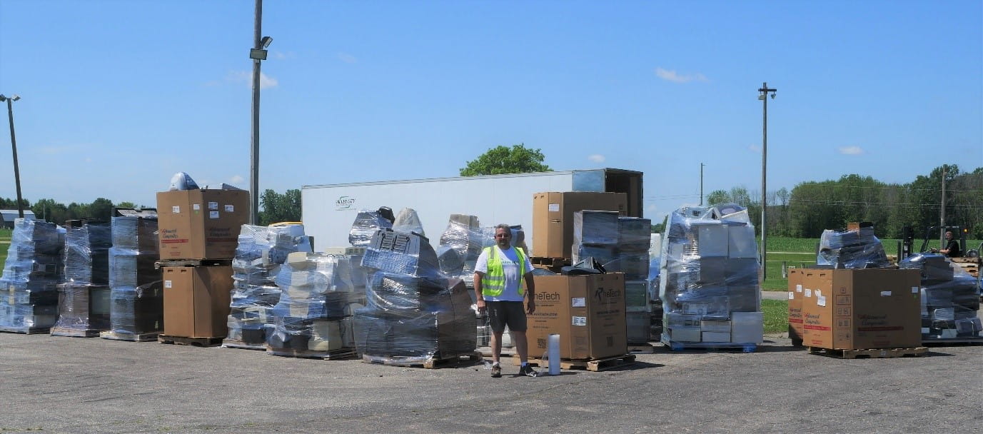 Steve Noble of EGLE at a recent electronics recycling event.