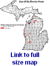 Gas utility propane by pipeline service areas in Michigan map link image (6K) - link to view, download GIF map (23K)