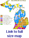 Natural gas utility service areas in Michigan map link image (6K) - link to view, download GIF map (23K)