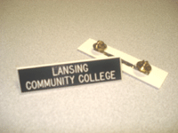 plastic name tag