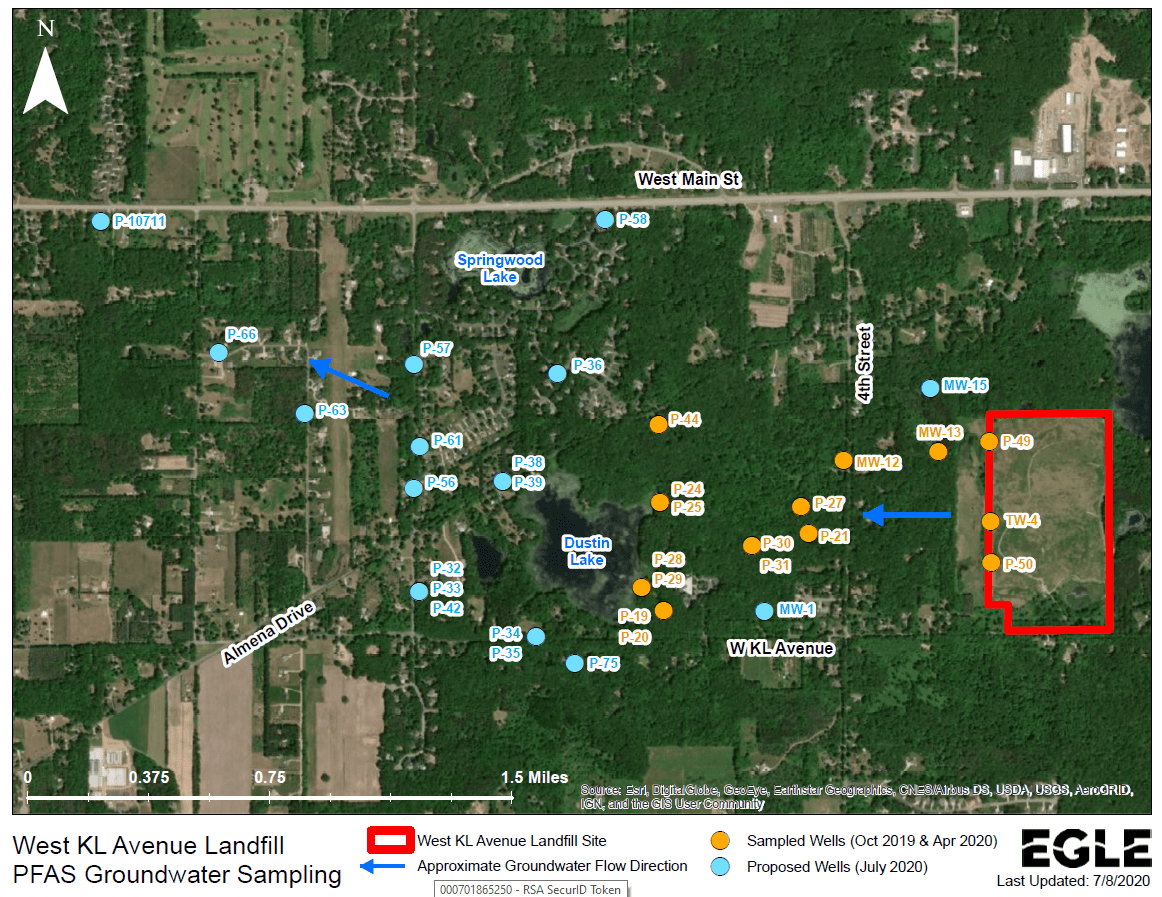PFAS Response Kalamazoo County, Oshtemo Township, West KL Avenue Landfill