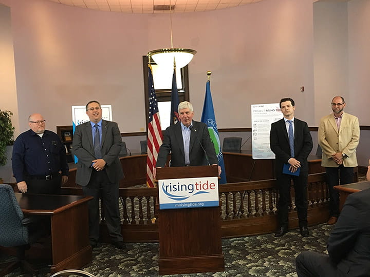 Governor Rick Snyder speaking at the Hillsdale Project Rising Tide graduation Governor Rick Snyder speaking at the Hillsdale Project Rising Tide graduation