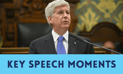 State Of the State governor Rick Snyder giving Speech State Of the State governor Rick Snyder giving Speech
