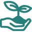 hand holding plant icon