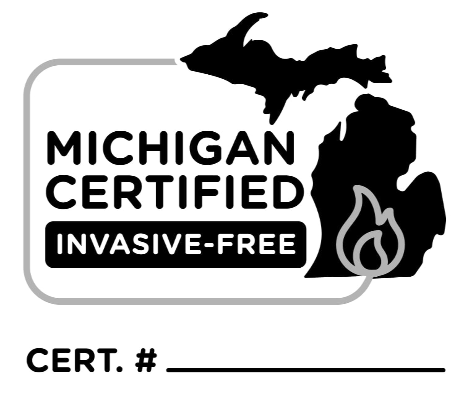 Michigan certified invasive-free firewood logo.