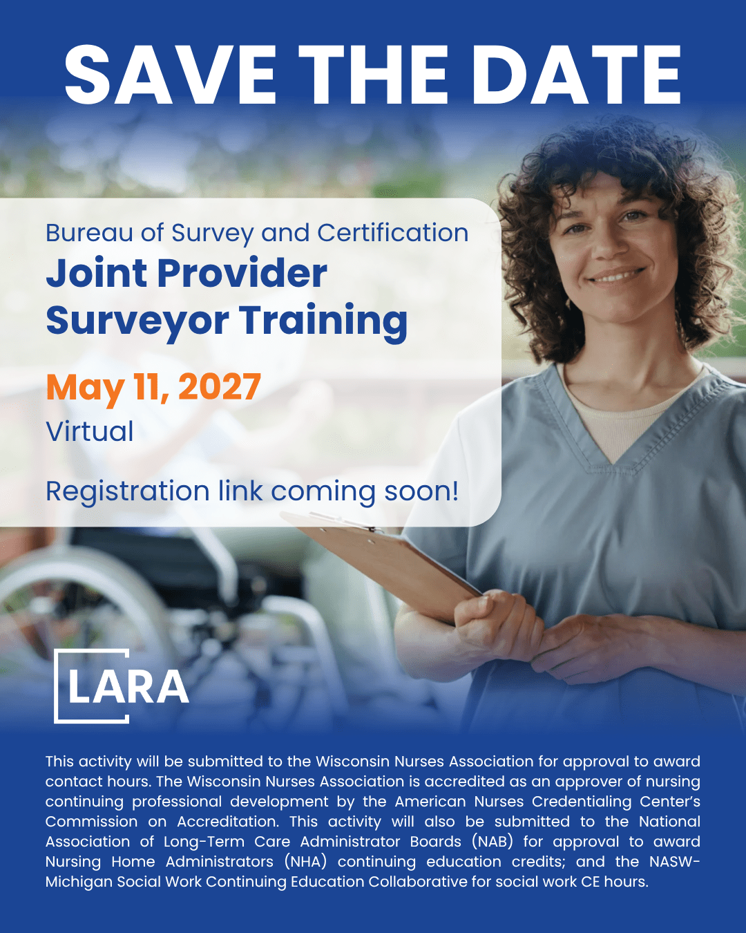 Save the Date Joint Provider Training Meeting Information May 11 2027