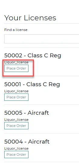 Your licenses screen