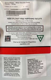 cannabis product label