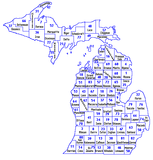 Michigan Counties Map