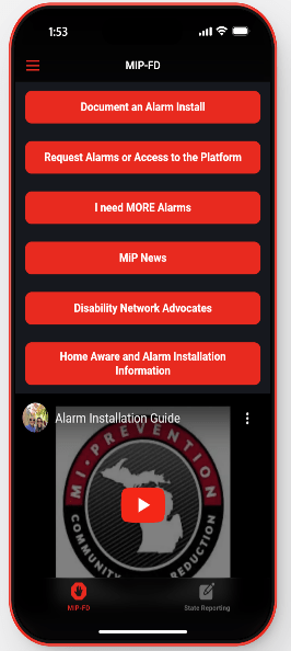 MI Prevention Fire Department Application