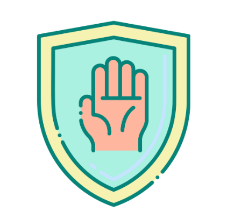 Shield with a open hand in the center