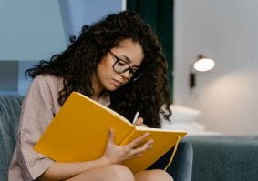 Woman journaling