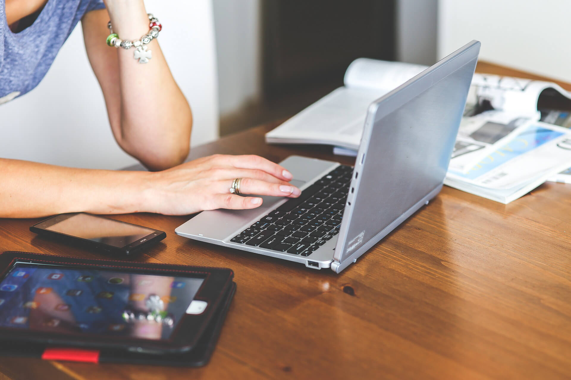 Person using a laptop