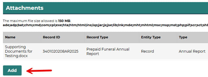 Annual Report Amendment - Attachment Add