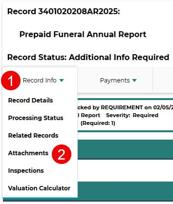 Annual Report Amendment - Record Info and Attachment 