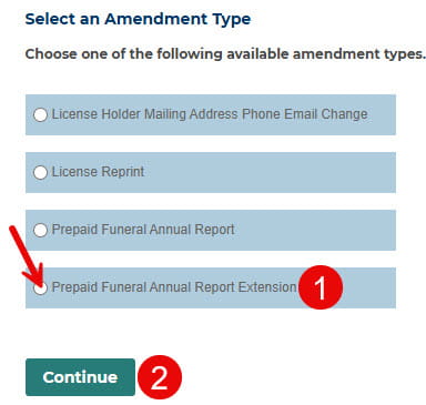 Annual Report Extension - Amendment