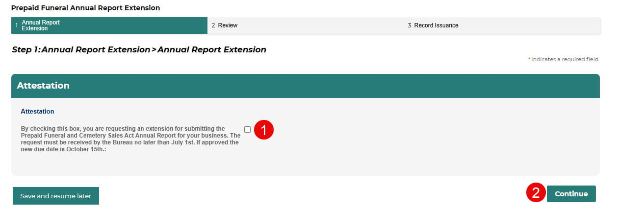 Annual Report Extension - Attestation