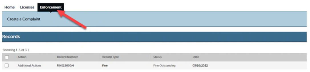 Fine Payment - Enforcement
