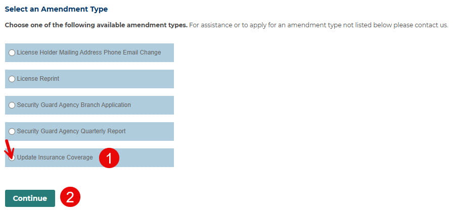 Update Insurance Coverage