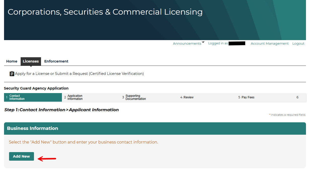 Contact Information - Business Information