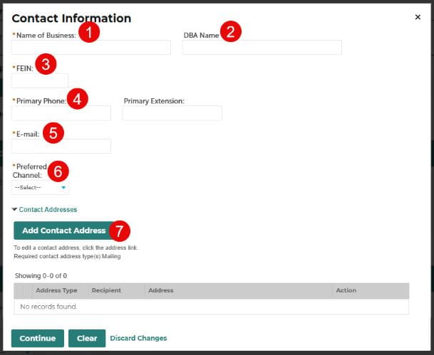 New Application - Contact Information