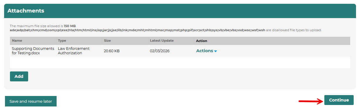 Renew - Supporting Documentation Continue