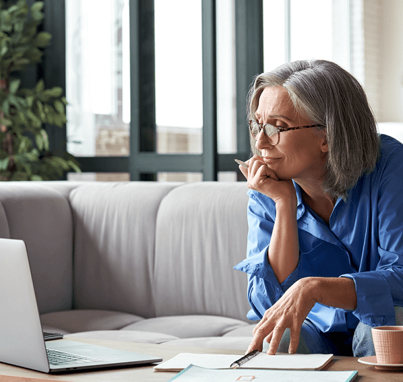 Older woman with laptop