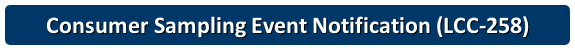 Consumer Sampling Event Notification (LCC-258) Consumer Sampling Event Notification (LCC-258)